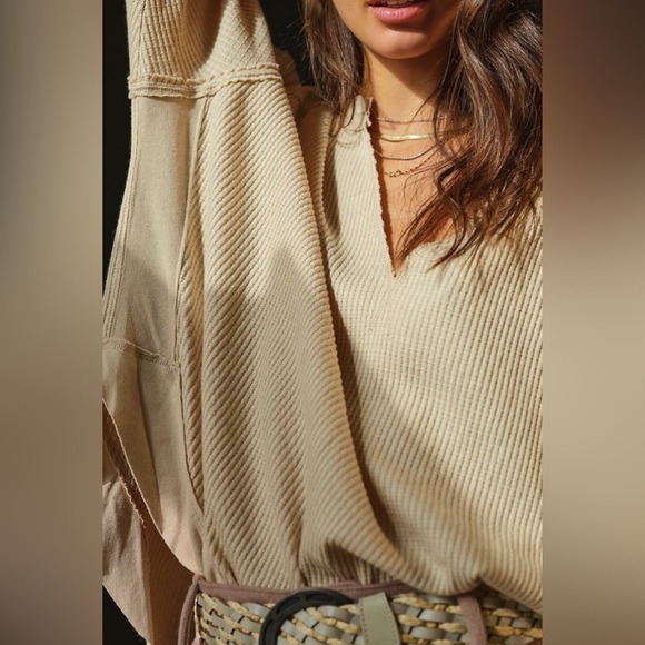 NWT Free People / We the free Owen Long Sleeve Thermal - vanilla cream - LARGE - Picture 2 of 14